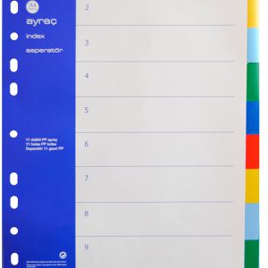 Pregradni kartoni - indeksi PVC 1/10 2x5 boja Noki
